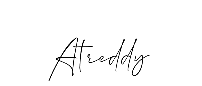 Make a short Atreddy signature style. Manage your documents anywhere anytime using Allison_Script. Create and add eSignatures, submit forms, share and send files easily. Atreddy signature style 2 images and pictures png