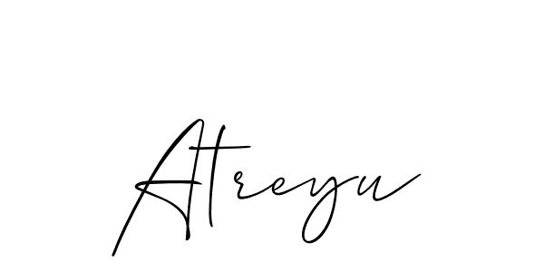 Make a beautiful signature design for name Atreyu. With this signature (Allison_Script) style, you can create a handwritten signature for free. Atreyu signature style 2 images and pictures png