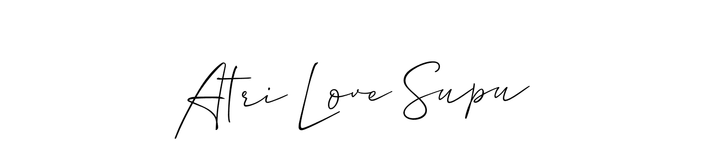 if you are searching for the best signature style for your name Atri Love Supu. so please give up your signature search. here we have designed multiple signature styles  using Allison_Script. Atri Love Supu signature style 2 images and pictures png
