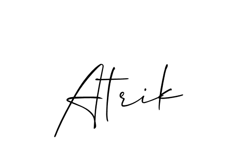 Use a signature maker to create a handwritten signature online. With this signature software, you can design (Allison_Script) your own signature for name Atrik. Atrik signature style 2 images and pictures png