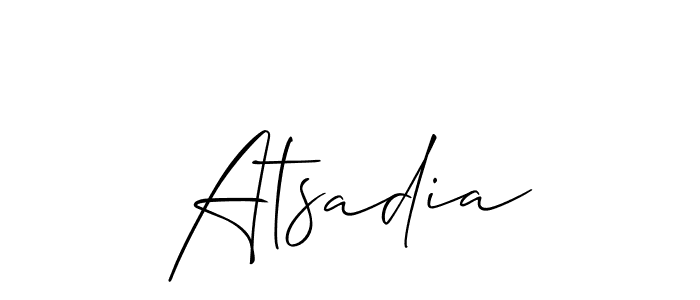 How to Draw Atsadia signature style? Allison_Script is a latest design signature styles for name Atsadia. Atsadia signature style 2 images and pictures png
