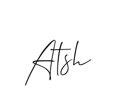 The best way (Allison_Script) to make a short signature is to pick only two or three words in your name. The name Atsh include a total of six letters. For converting this name. Atsh signature style 2 images and pictures png