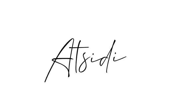 Make a short Atsidi signature style. Manage your documents anywhere anytime using Allison_Script. Create and add eSignatures, submit forms, share and send files easily. Atsidi signature style 2 images and pictures png