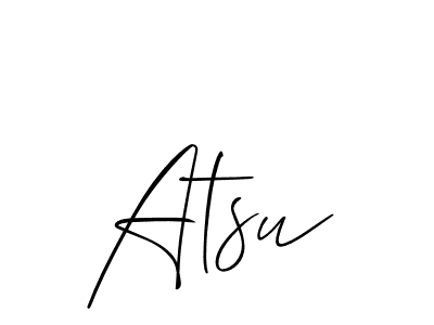 Make a beautiful signature design for name Atsu. With this signature (Allison_Script) style, you can create a handwritten signature for free. Atsu signature style 2 images and pictures png