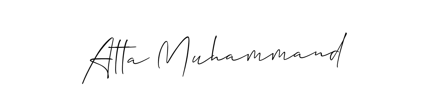 The best way (Allison_Script) to make a short signature is to pick only two or three words in your name. The name Atta Muhammand include a total of six letters. For converting this name. Atta Muhammand signature style 2 images and pictures png