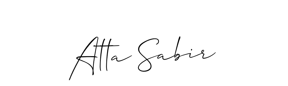 It looks lik you need a new signature style for name Atta Sabir. Design unique handwritten (Allison_Script) signature with our free signature maker in just a few clicks. Atta Sabir signature style 2 images and pictures png