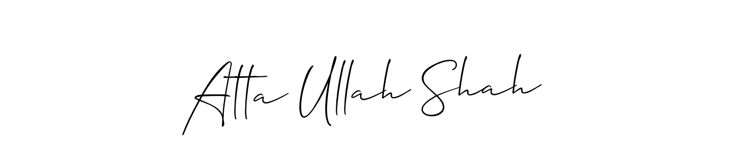 How to make Atta Ullah Shah name signature. Use Allison_Script style for creating short signs online. This is the latest handwritten sign. Atta Ullah Shah signature style 2 images and pictures png