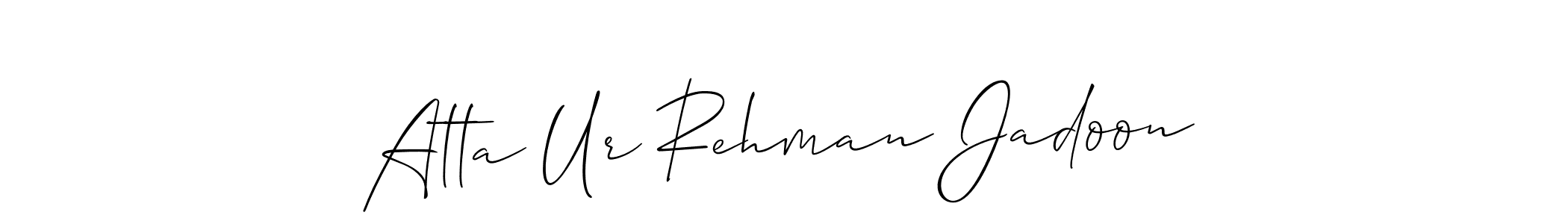 Make a beautiful signature design for name Atta Ur Rehman Jadoon. With this signature (Allison_Script) style, you can create a handwritten signature for free. Atta Ur Rehman Jadoon signature style 2 images and pictures png