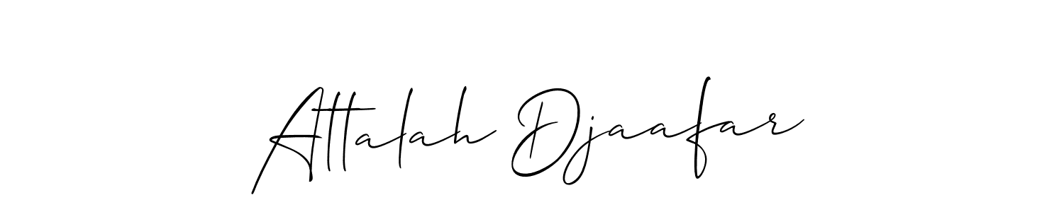 Also You can easily find your signature by using the search form. We will create Attalah Djaafar name handwritten signature images for you free of cost using Allison_Script sign style. Attalah Djaafar signature style 2 images and pictures png