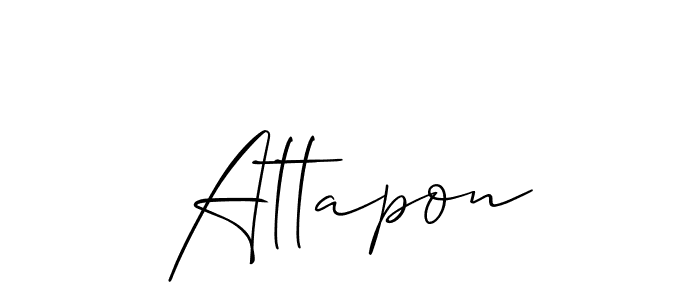 Make a beautiful signature design for name Attapon. With this signature (Allison_Script) style, you can create a handwritten signature for free. Attapon signature style 2 images and pictures png