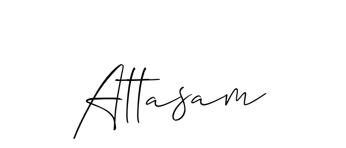 Design your own signature with our free online signature maker. With this signature software, you can create a handwritten (Allison_Script) signature for name Attasam. Attasam signature style 2 images and pictures png