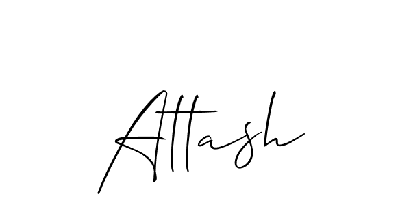 Use a signature maker to create a handwritten signature online. With this signature software, you can design (Allison_Script) your own signature for name Attash. Attash signature style 2 images and pictures png