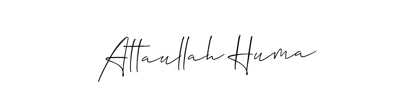 Create a beautiful signature design for name Attaullah Huma. With this signature (Allison_Script) fonts, you can make a handwritten signature for free. Attaullah Huma signature style 2 images and pictures png