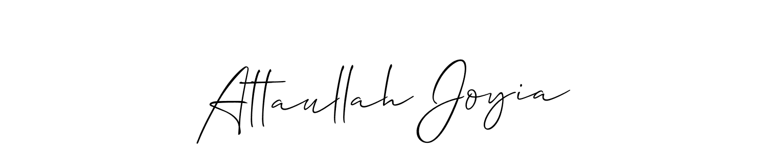 How to make Attaullah Joyia signature? Allison_Script is a professional autograph style. Create handwritten signature for Attaullah Joyia name. Attaullah Joyia signature style 2 images and pictures png