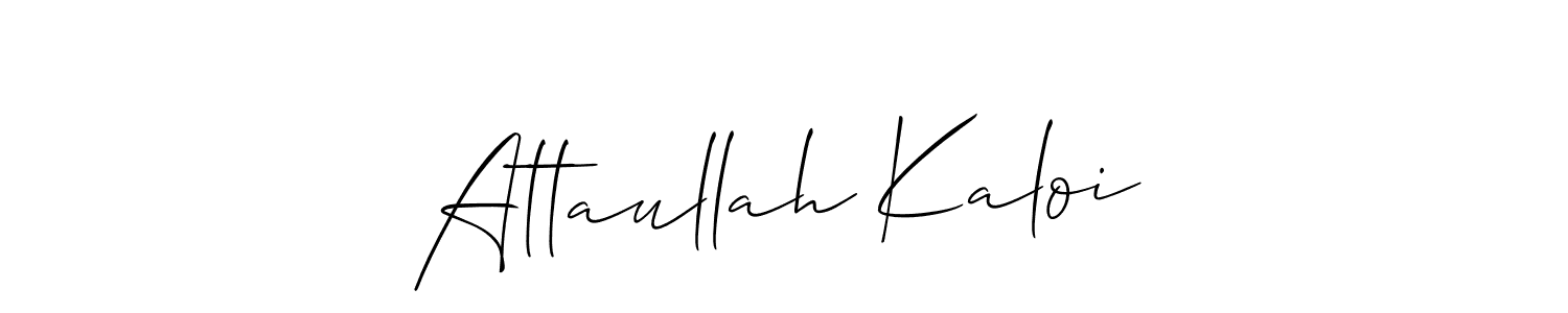 Make a beautiful signature design for name Attaullah Kaloi. With this signature (Allison_Script) style, you can create a handwritten signature for free. Attaullah Kaloi signature style 2 images and pictures png