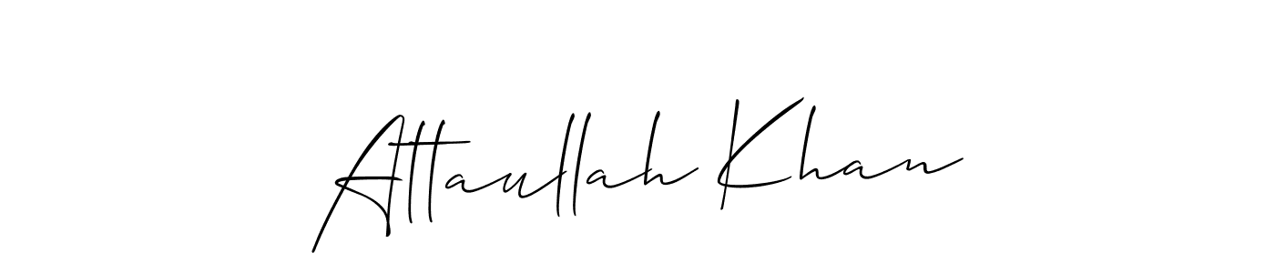 Design your own signature with our free online signature maker. With this signature software, you can create a handwritten (Allison_Script) signature for name Attaullah Khan. Attaullah Khan signature style 2 images and pictures png
