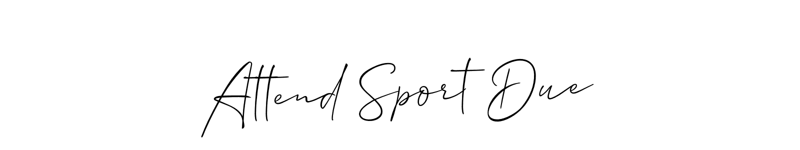 It looks lik you need a new signature style for name Attend Sport Due. Design unique handwritten (Allison_Script) signature with our free signature maker in just a few clicks. Attend Sport Due signature style 2 images and pictures png