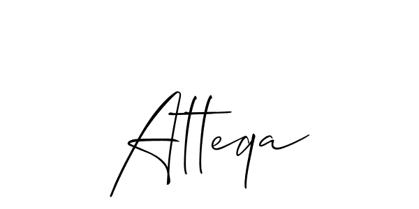 Similarly Allison_Script is the best handwritten signature design. Signature creator online .You can use it as an online autograph creator for name Atteqa. Atteqa signature style 2 images and pictures png