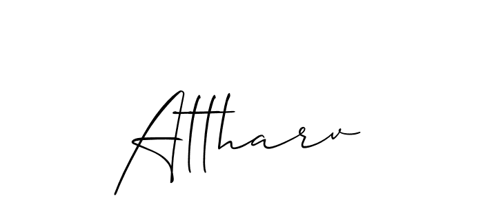 Allison_Script is a professional signature style that is perfect for those who want to add a touch of class to their signature. It is also a great choice for those who want to make their signature more unique. Get Attharv name to fancy signature for free. Attharv signature style 2 images and pictures png