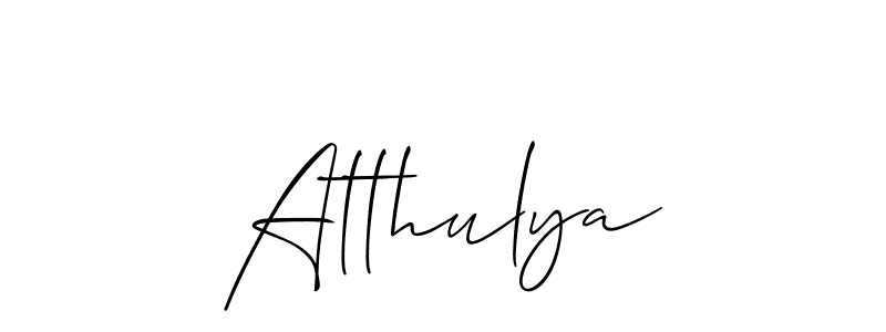 It looks lik you need a new signature style for name Atthulya. Design unique handwritten (Allison_Script) signature with our free signature maker in just a few clicks. Atthulya signature style 2 images and pictures png