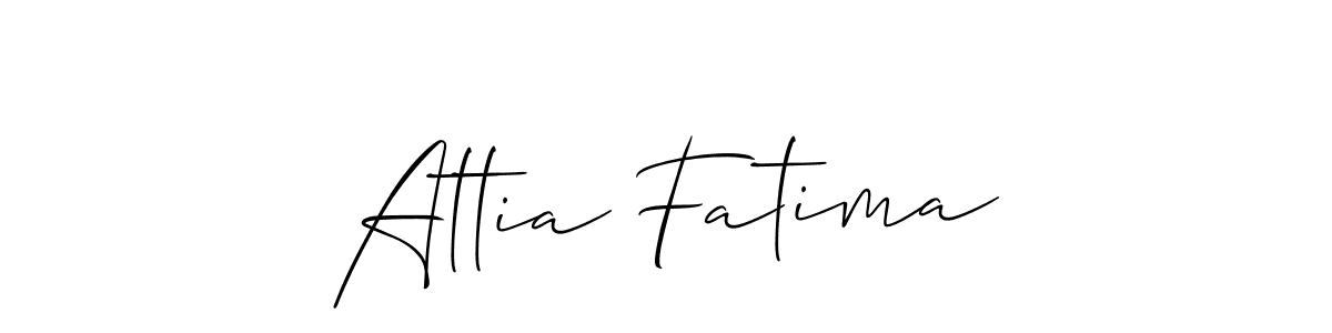 Attia Fatima stylish signature style. Best Handwritten Sign (Allison_Script) for my name. Handwritten Signature Collection Ideas for my name Attia Fatima. Attia Fatima signature style 2 images and pictures png