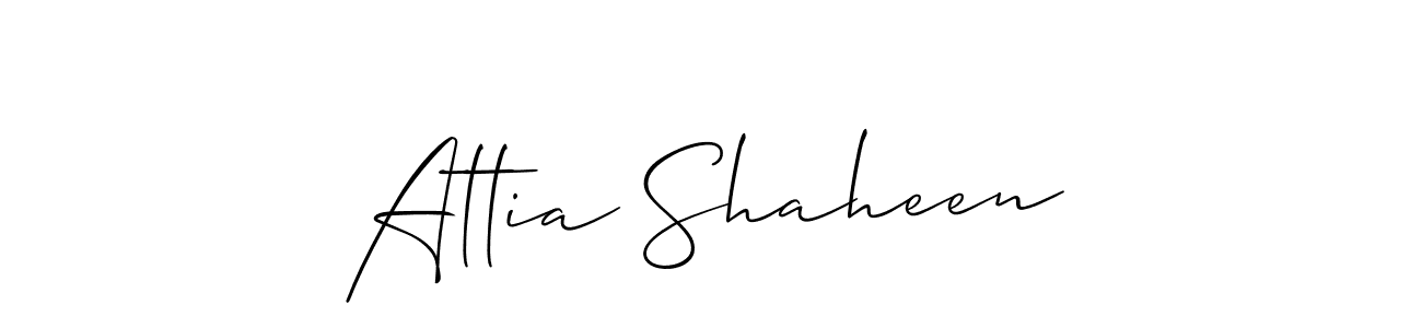 Make a beautiful signature design for name Attia Shaheen. With this signature (Allison_Script) style, you can create a handwritten signature for free. Attia Shaheen signature style 2 images and pictures png