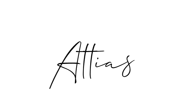 Use a signature maker to create a handwritten signature online. With this signature software, you can design (Allison_Script) your own signature for name Attias. Attias signature style 2 images and pictures png