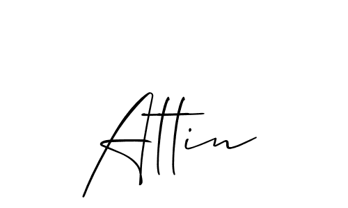 It looks lik you need a new signature style for name Attin. Design unique handwritten (Allison_Script) signature with our free signature maker in just a few clicks. Attin signature style 2 images and pictures png