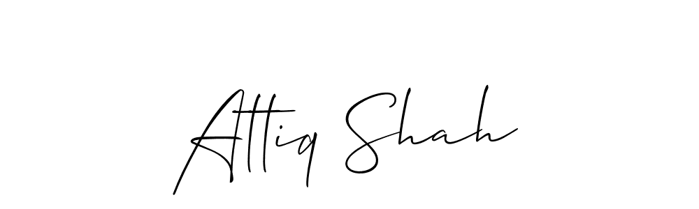 How to make Attiq Shah signature? Allison_Script is a professional autograph style. Create handwritten signature for Attiq Shah name. Attiq Shah signature style 2 images and pictures png