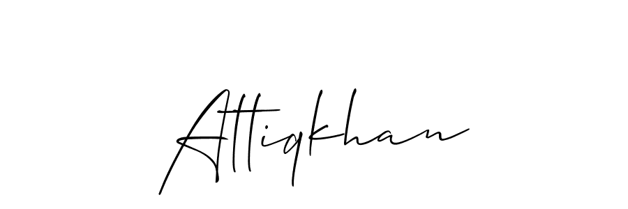 Create a beautiful signature design for name Attiqkhan. With this signature (Allison_Script) fonts, you can make a handwritten signature for free. Attiqkhan signature style 2 images and pictures png