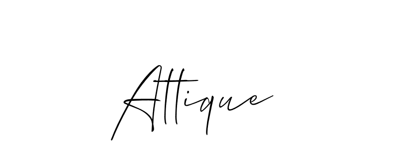 Similarly Allison_Script is the best handwritten signature design. Signature creator online .You can use it as an online autograph creator for name Attique . Attique  signature style 2 images and pictures png