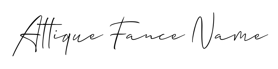 Personalize your online presence with Attique Fance Name signature rendered in elegant Allison_Script font. Great for website footers and blogs. Attique Fance Name signature style 2 images and pictures png