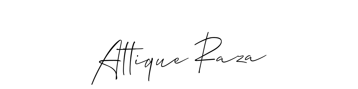 if you are searching for the best signature style for your name Attique Raza. so please give up your signature search. here we have designed multiple signature styles  using Allison_Script. Attique Raza signature style 2 images and pictures png