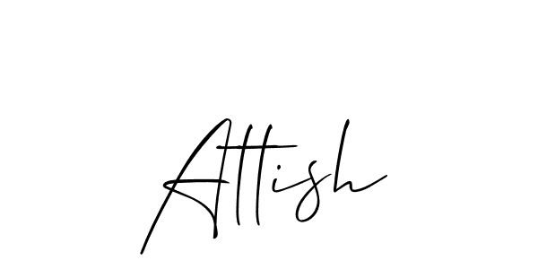 if you are searching for the best signature style for your name Attish. so please give up your signature search. here we have designed multiple signature styles  using Allison_Script. Attish signature style 2 images and pictures png