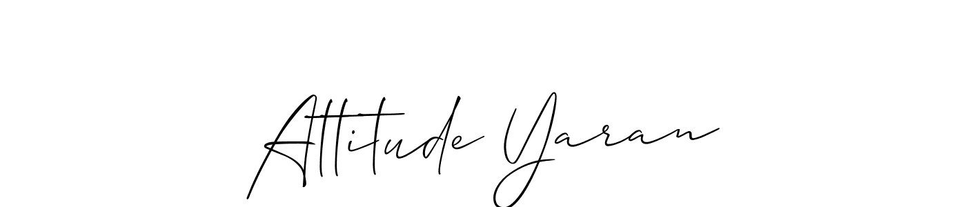 How to make Attitude Yaran signature? Allison_Script is a professional autograph style. Create handwritten signature for Attitude Yaran name. Attitude Yaran signature style 2 images and pictures png