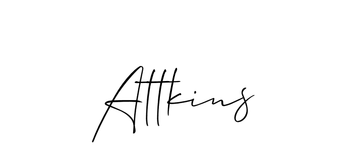 How to make Attkins name signature. Use Allison_Script style for creating short signs online. This is the latest handwritten sign. Attkins signature style 2 images and pictures png