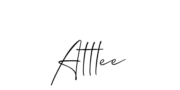 Allison_Script is a professional signature style that is perfect for those who want to add a touch of class to their signature. It is also a great choice for those who want to make their signature more unique. Get Attlee name to fancy signature for free. Attlee signature style 2 images and pictures png