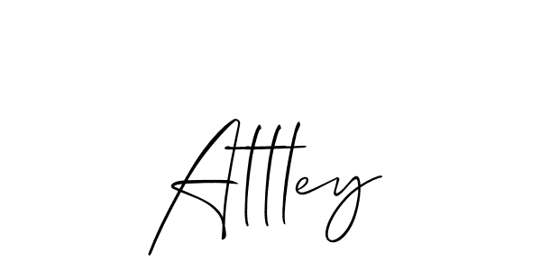 Use a signature maker to create a handwritten signature online. With this signature software, you can design (Allison_Script) your own signature for name Attley. Attley signature style 2 images and pictures png
