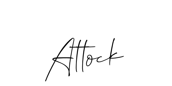 Design your own signature with our free online signature maker. With this signature software, you can create a handwritten (Allison_Script) signature for name Attock. Attock signature style 2 images and pictures png