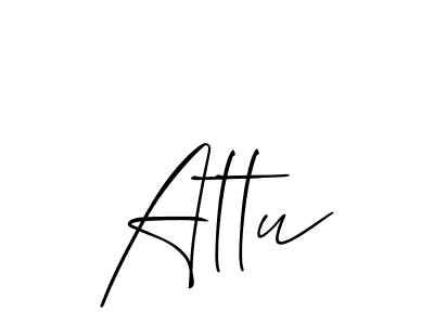 Use a signature maker to create a handwritten signature online. With this signature software, you can design (Allison_Script) your own signature for name Attu. Attu signature style 2 images and pictures png