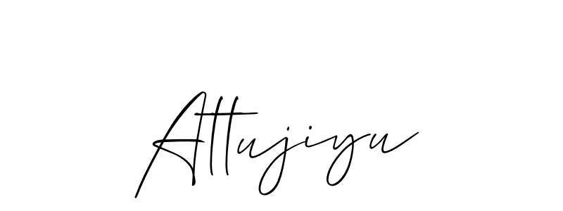 How to Draw Attujiyu signature style? Allison_Script is a latest design signature styles for name Attujiyu. Attujiyu signature style 2 images and pictures png