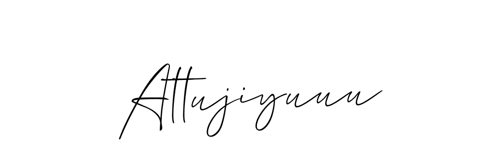 Use a signature maker to create a handwritten signature online. With this signature software, you can design (Allison_Script) your own signature for name Attujiyuuu. Attujiyuuu signature style 2 images and pictures png