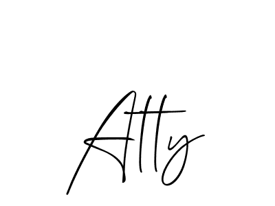 Make a beautiful signature design for name Atty. With this signature (Allison_Script) style, you can create a handwritten signature for free. Atty signature style 2 images and pictures png