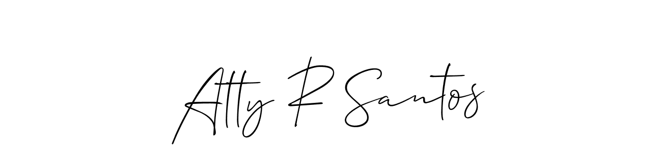 Use a signature maker to create a handwritten signature online. With this signature software, you can design (Allison_Script) your own signature for name Atty R Santos. Atty R Santos signature style 2 images and pictures png