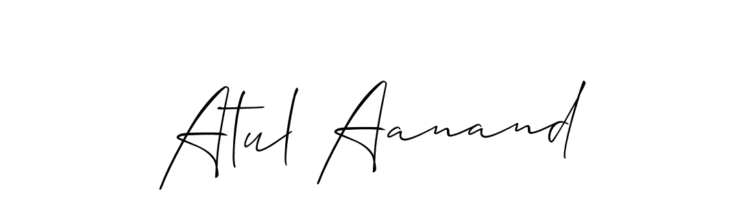 Use a signature maker to create a handwritten signature online. With this signature software, you can design (Allison_Script) your own signature for name Atul Aanand. Atul Aanand signature style 2 images and pictures png