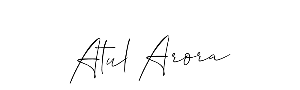 Use a signature maker to create a handwritten signature online. With this signature software, you can design (Allison_Script) your own signature for name Atul Arora. Atul Arora signature style 2 images and pictures png