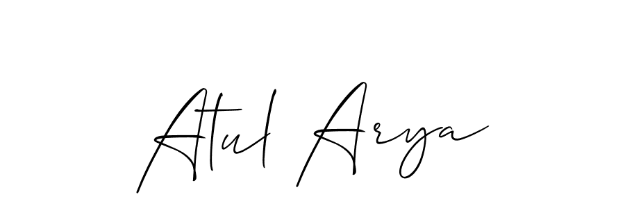 Atul Arya stylish signature style. Best Handwritten Sign (Allison_Script) for my name. Handwritten Signature Collection Ideas for my name Atul Arya. Atul Arya signature style 2 images and pictures png