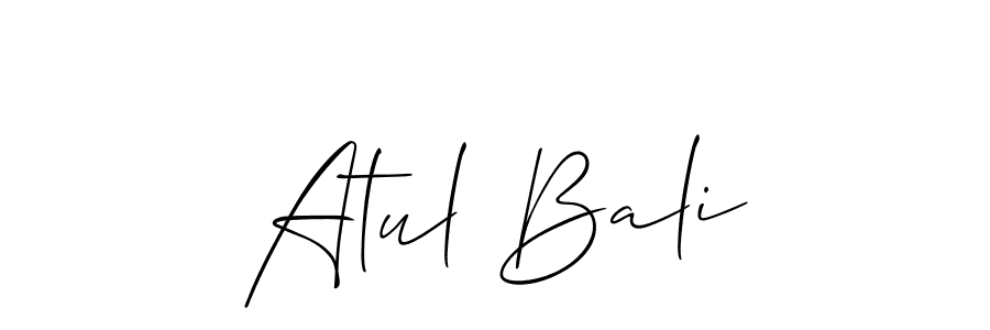 The best way (Allison_Script) to make a short signature is to pick only two or three words in your name. The name Atul Bali include a total of six letters. For converting this name. Atul Bali signature style 2 images and pictures png