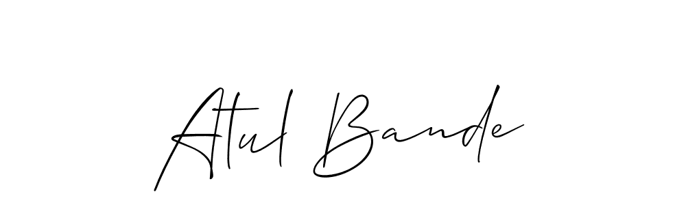 if you are searching for the best signature style for your name Atul Bande. so please give up your signature search. here we have designed multiple signature styles  using Allison_Script. Atul Bande signature style 2 images and pictures png