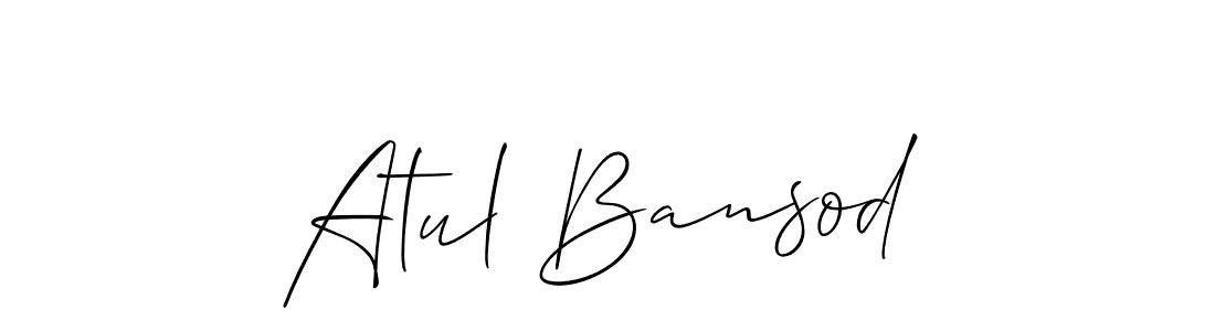 Create a beautiful signature design for name Atul Bansod. With this signature (Allison_Script) fonts, you can make a handwritten signature for free. Atul Bansod signature style 2 images and pictures png